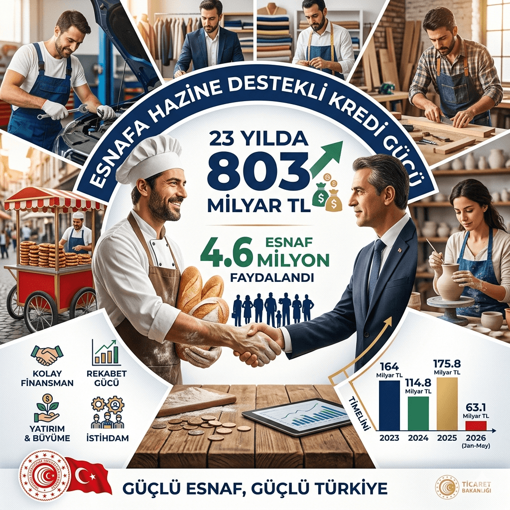 Esnafa 23 Yılda 803 Milyar TL Hazine Destekli Kredi: 4,6 Milyon Esnaf Finansmandan Yararlandı