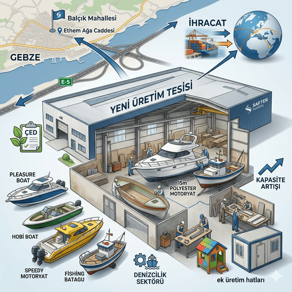 Gebze’de Dev Yatırım: Safter Marin’den 6 Bin Metrekarelik Yat ve Tekne Üretim Tesisi Hamlesi