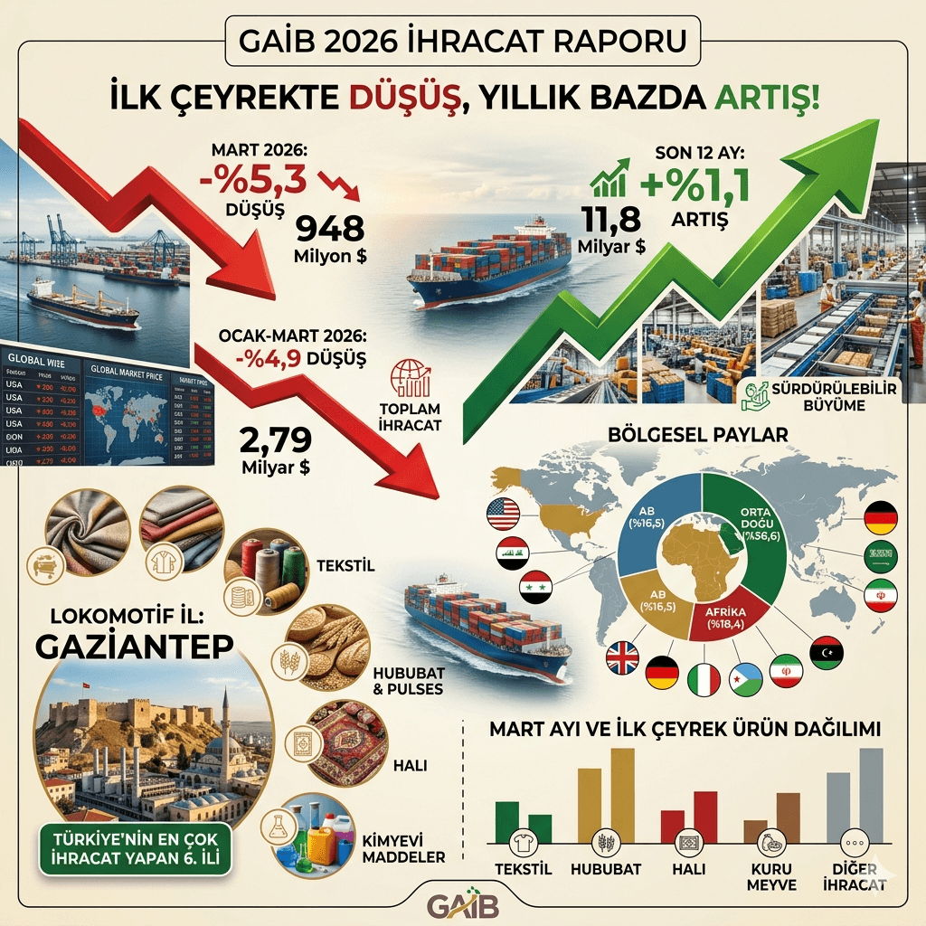 Güneydoğu İhracatında Gaziantep Zirvede, En Çok İhracat Hububat Kaleminde!