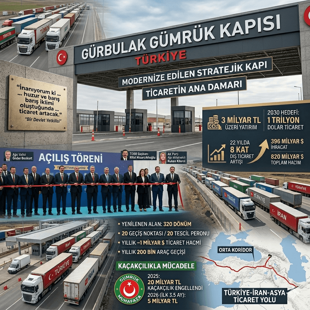 Gürbulak Gümrük Kapısı Yenilendi: Türkiye–İran Ticaretinde Yeni Dönem ve Asya’ya Açılan Stratejik Koridor