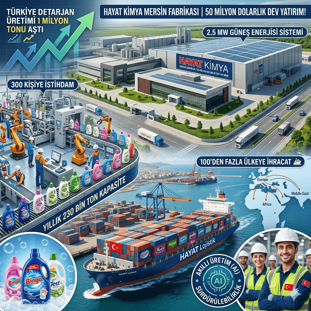 Hayat Kimya’dan Mersin’e 50 Milyon Dolarlık Dev Yatırım: Türkiye Deterjan Üretiminde Zirveye Koşuyor!