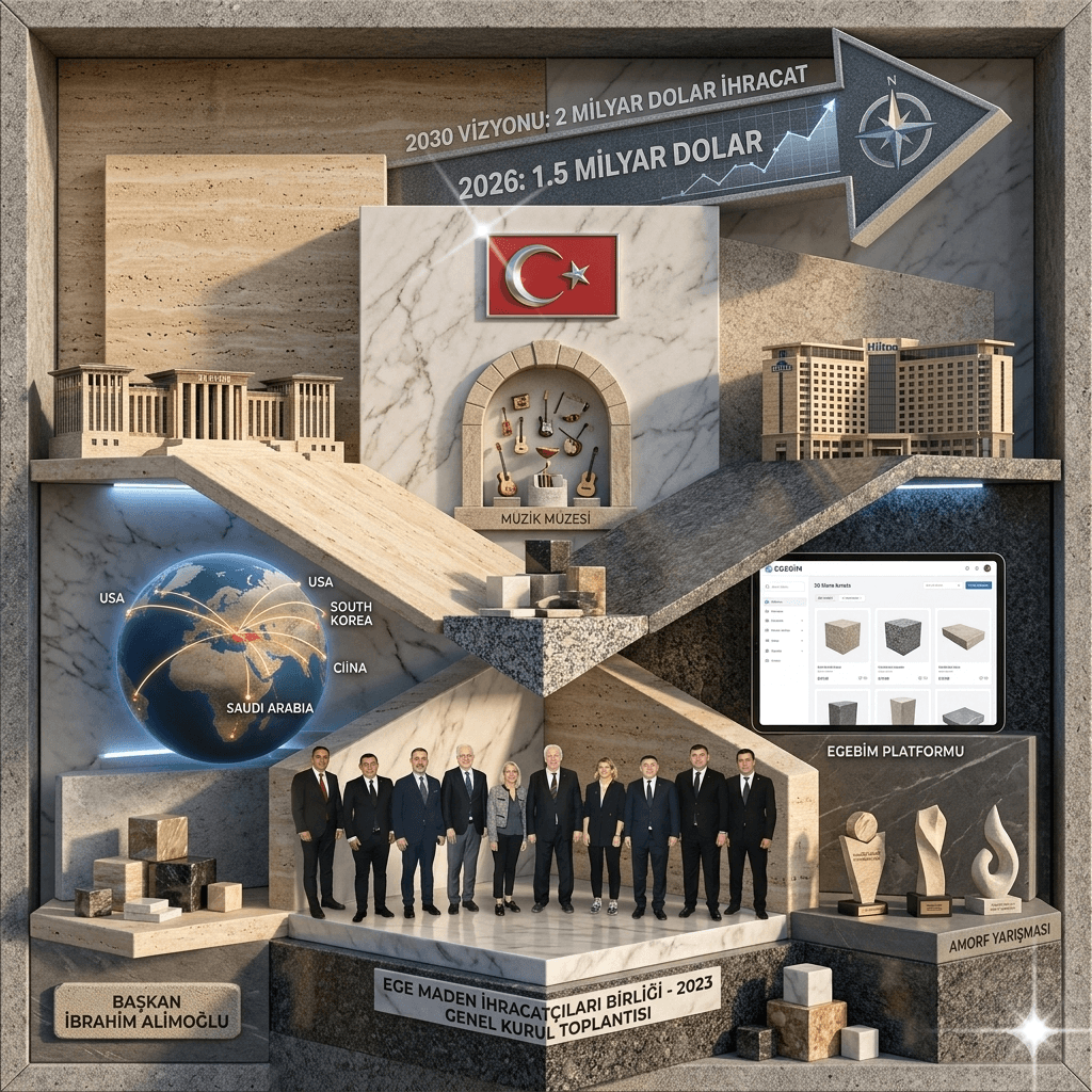 İbrahim Alimoğlu Yeniden Başkan Seçildi: Ege Maden İhracatında 2 Milyar Dolarlık Hedef