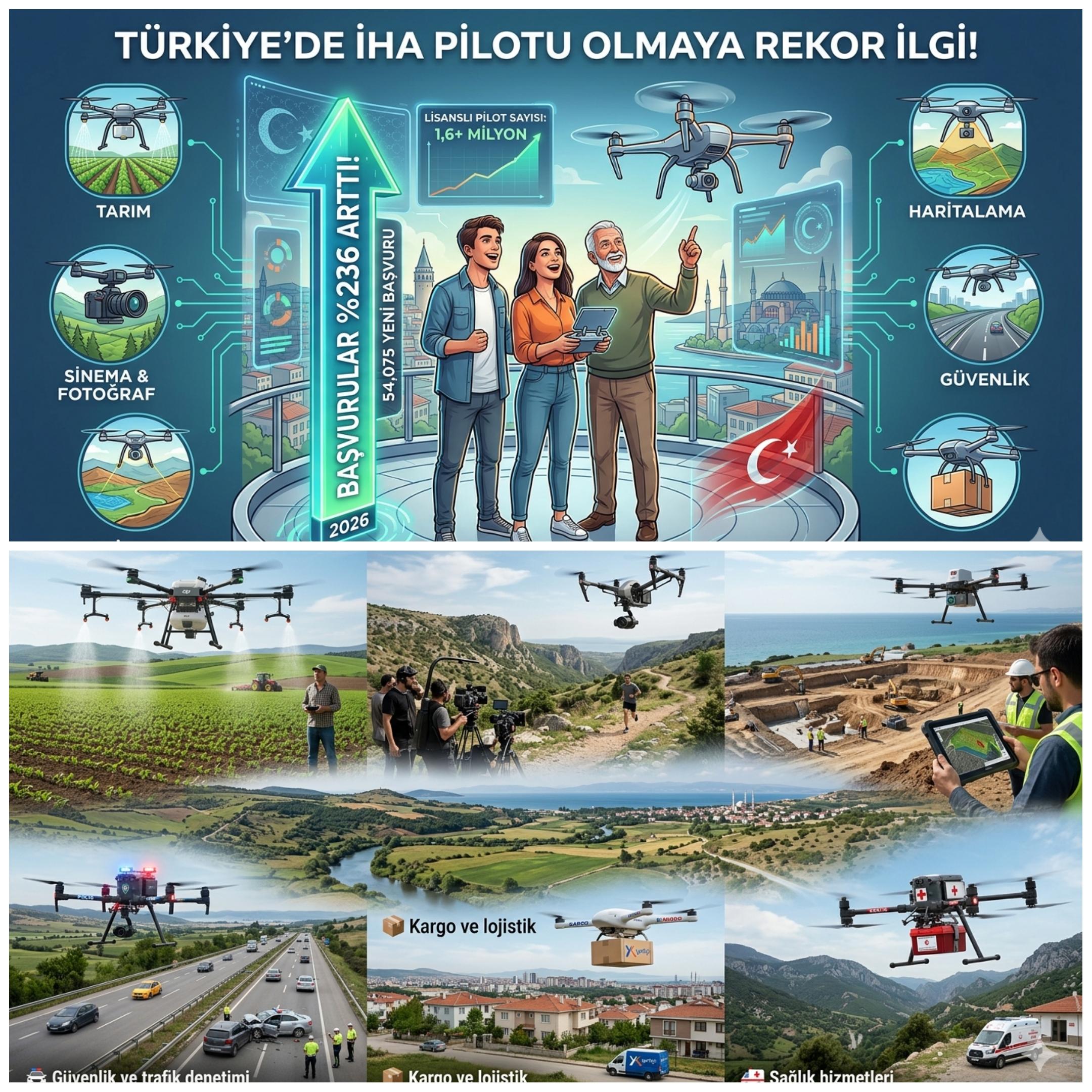 İHA Pilotluğuna Büyük İlgi: Başvurular %236 Arttı, Lisanslı Pilot Sayısı 1,6 Milyonu Aştı!