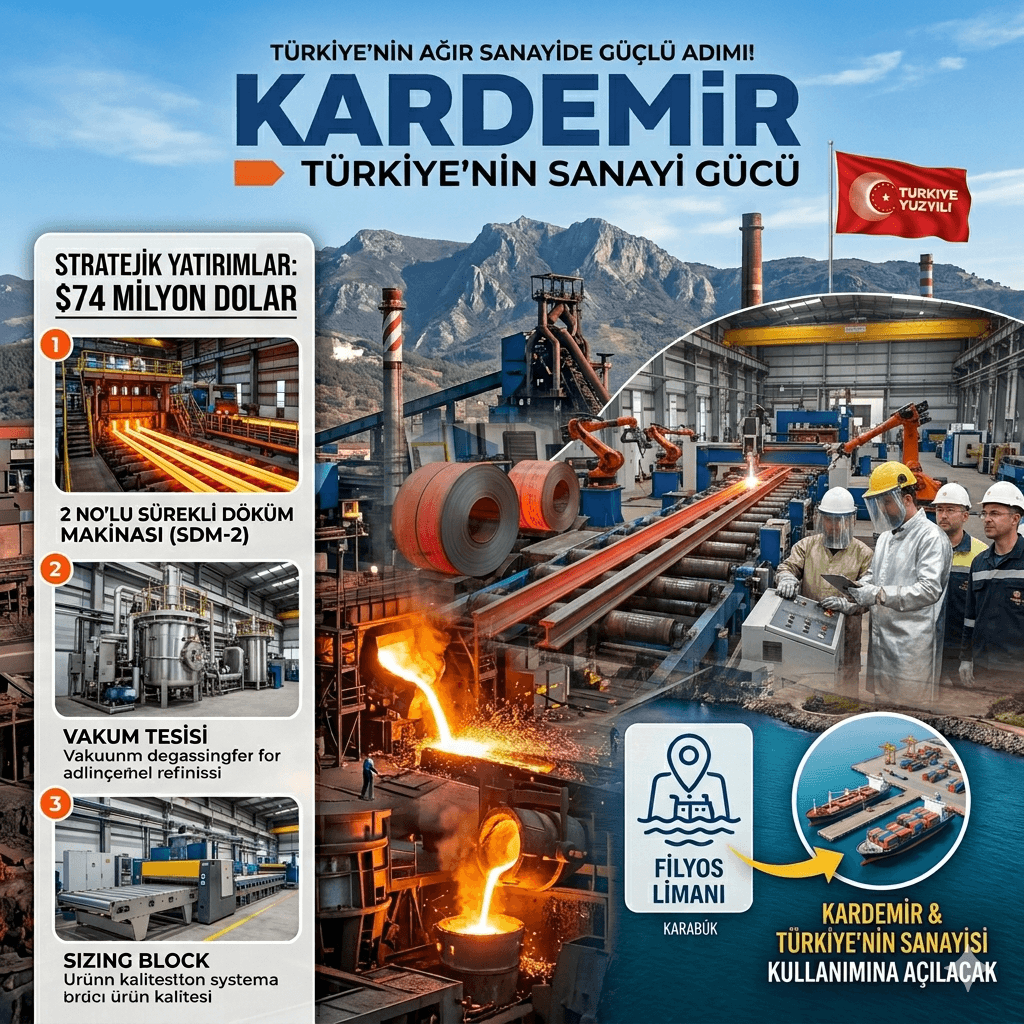 KARDEMİR’e 74 Milyon Dolarlık Dev Yatırım: Türkiye Ağır Sanayide Gücünü Artırıyor!