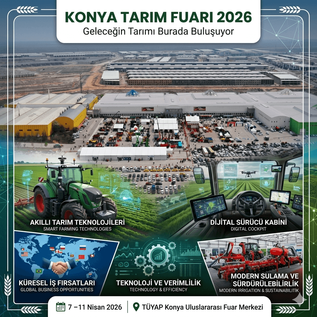 Konya Tarım Fuarı 2026 Başlıyor: Konya Tarım Fuarı Tarım Teknolojileri, Dev Makineler ve Küresel İş Fırsatlarıyla Sektörün Kalbi Konya’da Atacak