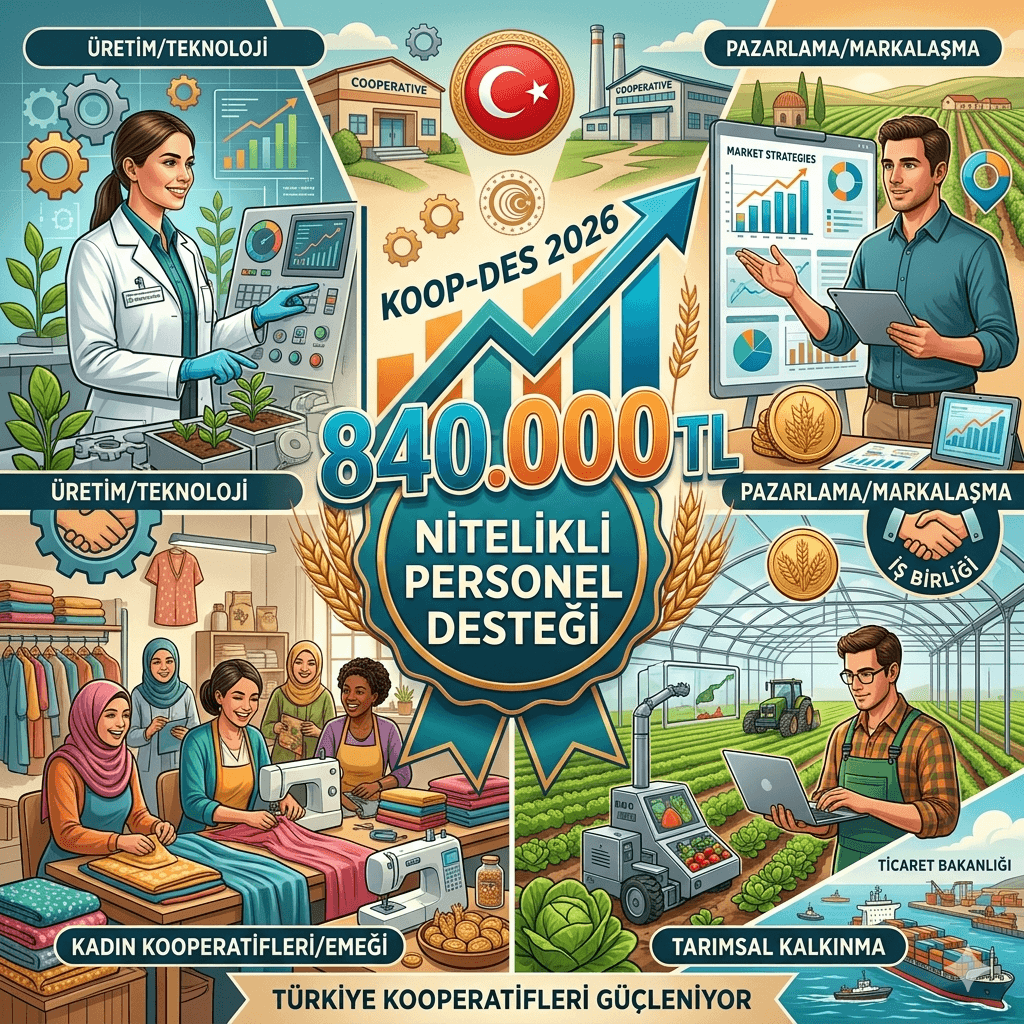 KOOP-DES 2026 Destekleri Artırıldı: Nitelikli Personel Desteği 840 Bin TL Oldu!