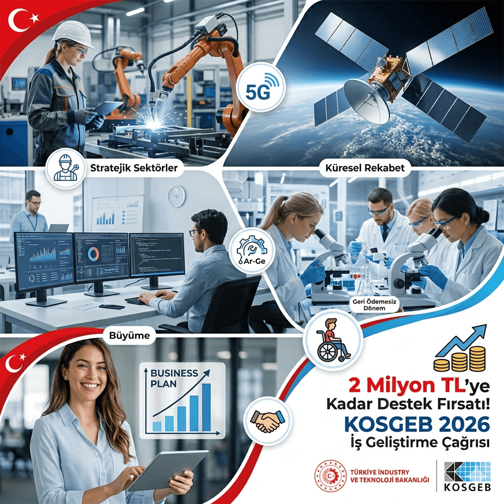 KOSGEB 2026 İş Geliştirme Çağrısı Açıldı: Girişimcilere 2 Milyon TL’ye Kadar Destek!