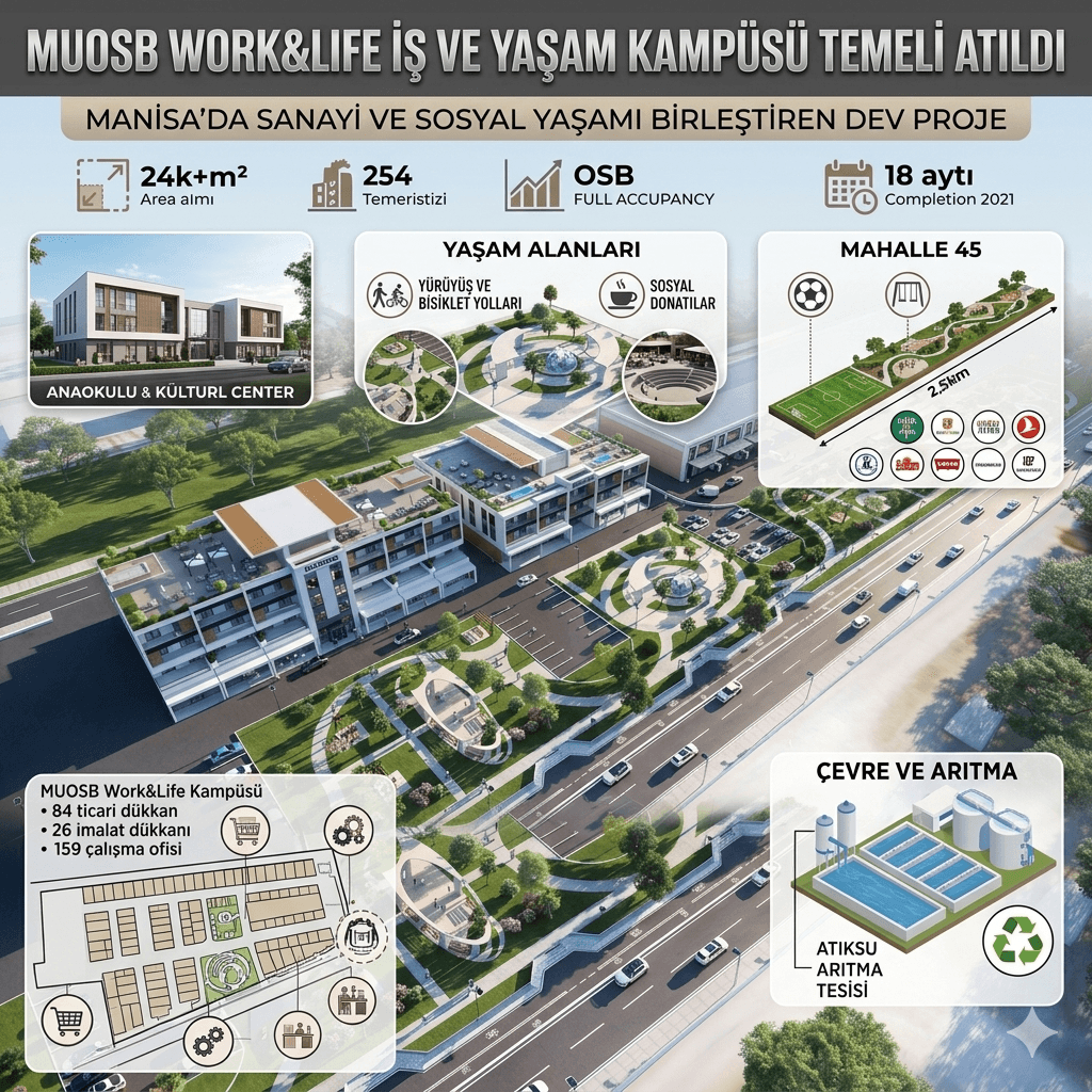 Muradiye OSB’de Work&Life İş ve Yaşam Kampüsü’nün Temeli Atıldı: Manisa’da Sanayi ve Yaşamı Birleştiren Dev Yatırım Başladı