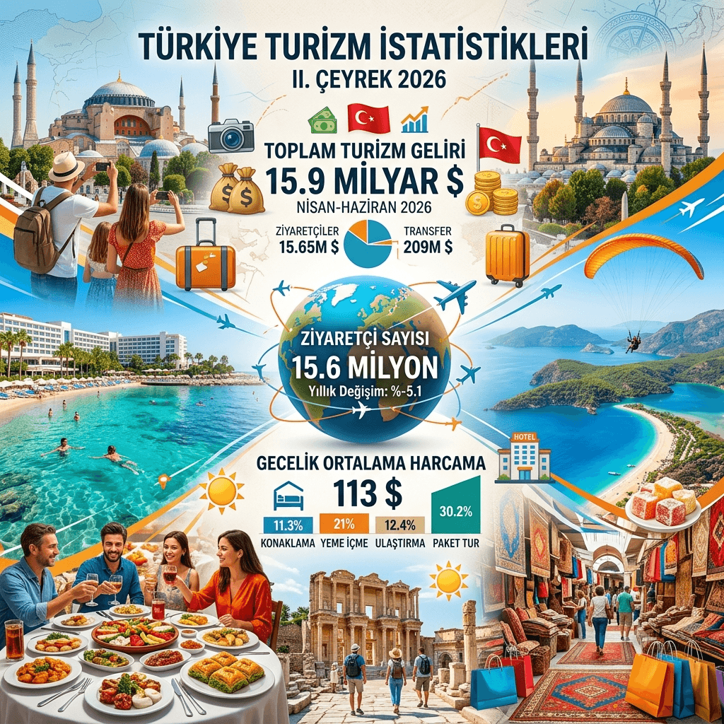 Turizm Geliri 15,9 Milyar Dolar, Yurt Dışına Çıkan Vatandaş Sayısı Arttı