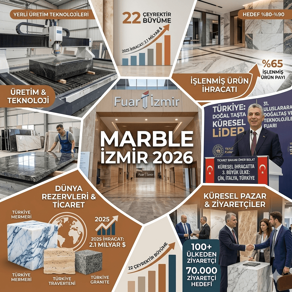 Ömer Bolat Açıkladı: Türkiye Doğal Taşta Dünyanın En Büyük 3. İhracatçısı Konumuna Yükseldi