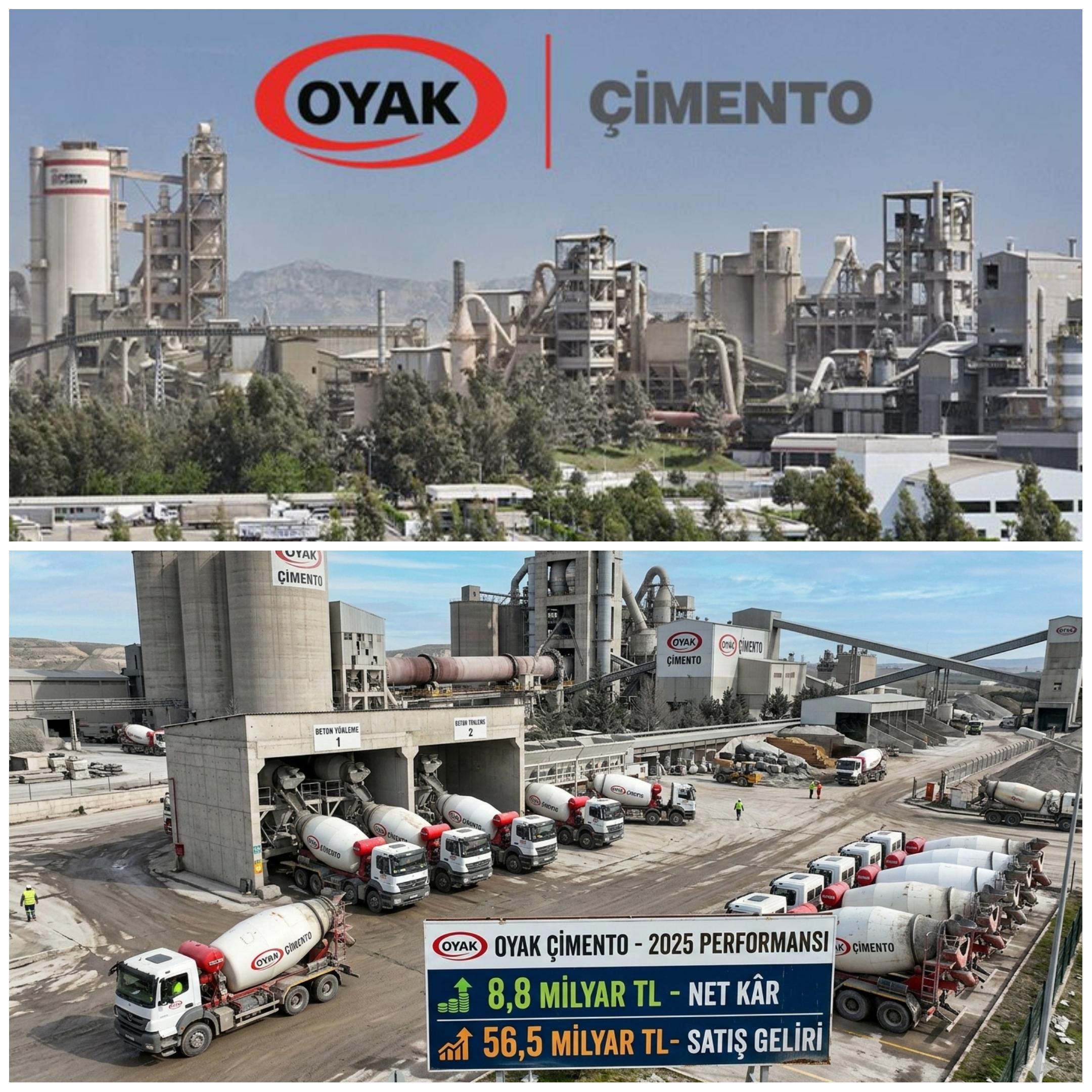 OYAK Çimento 2025’te 8,8 Milyar TL Net Kâr Açıkladı: 56,5 Milyar TL Satış Geliri ve Güçlü FAVÖK Performansı
