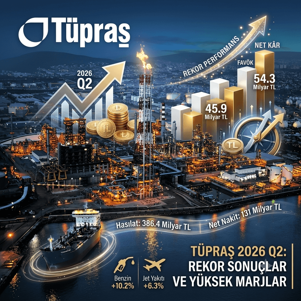 Tüpraş'tan Rekor İkinci Çeyrek Performansı! 45,9 Milyar TL Net Kâr ve 386,4 Milyar TL Hasılatla Beklentileri Aştı