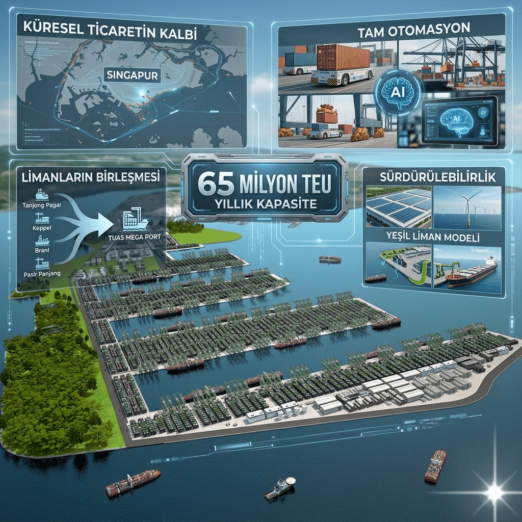 Singapur Tuas Mega Port ile Küresel Ticaretin Geleceğini Yeniden Yazıyor: 65 Milyon Konteyner Kapasiteli Akıllı Liman