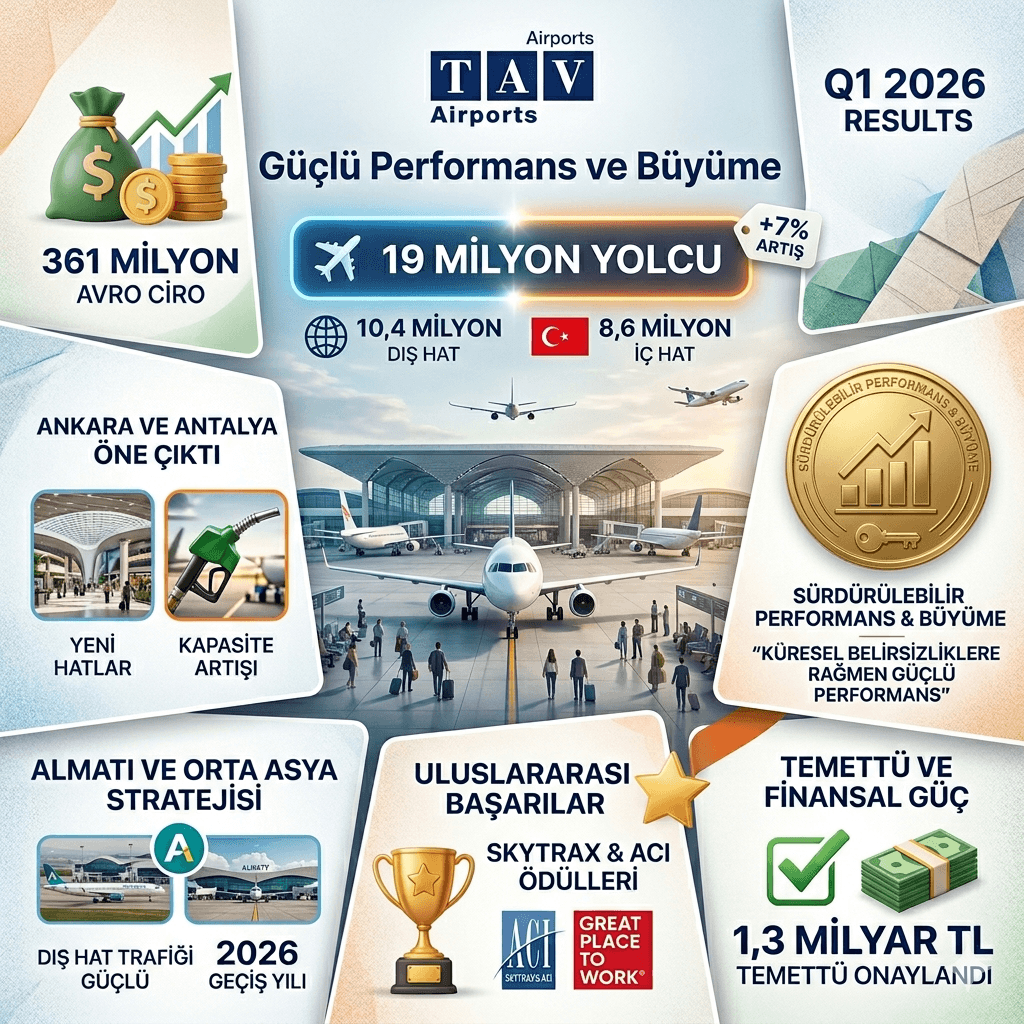 TAV Havalimanları 2026 İlk Çeyrek Sonuçları: 19 Milyon Yolcu, 361 Milyon Avro Ciro ve Küresel Büyüme