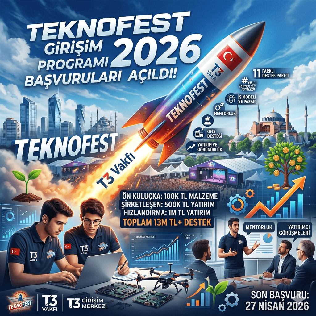 TEKNOFEST Girişim Programı 2026 Başladı: 1 Milyon TL’ye Kadar Destek ve Büyük Fırsat!