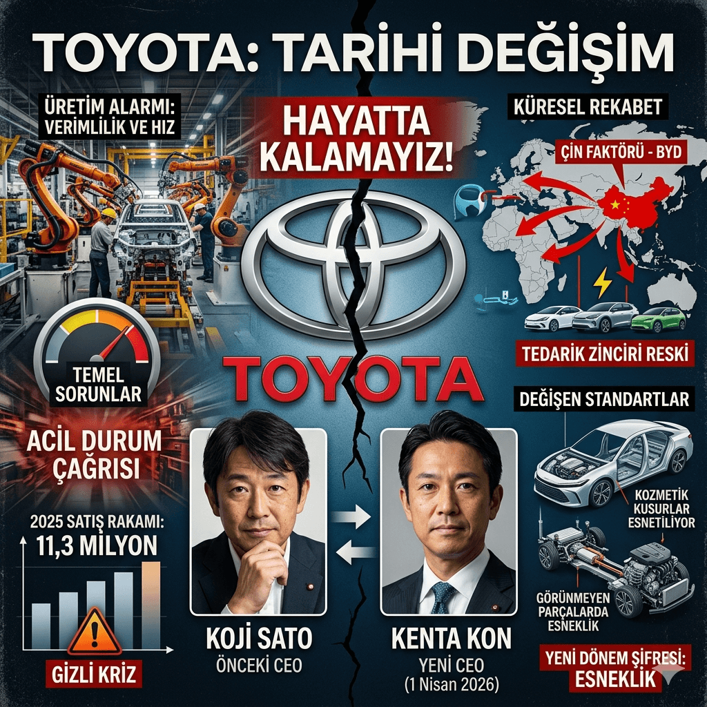 Toyota’da Değişim: CEO Koji Sato “Hayatta Kalamayız” Dedi, Kenta Kon Dönemi Başladı!