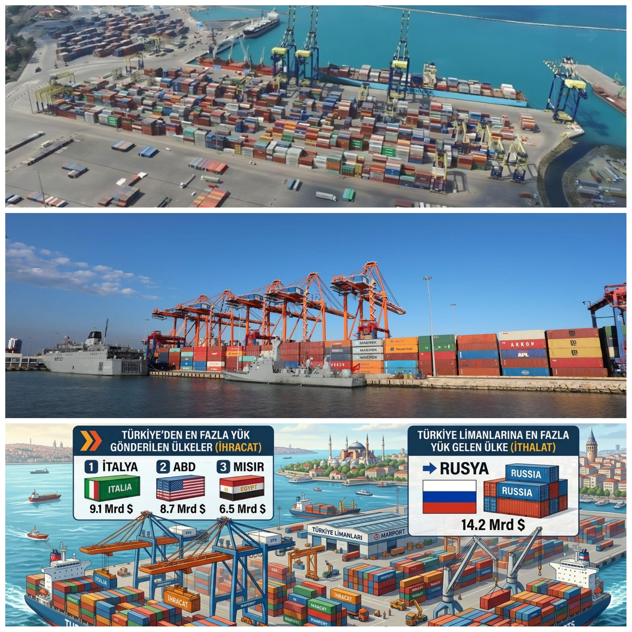 Türkiye Limanlarında Rekor: Şubat Ayında 43,8 Milyon Ton Yük, 1,15 Milyon TEU Konteyner