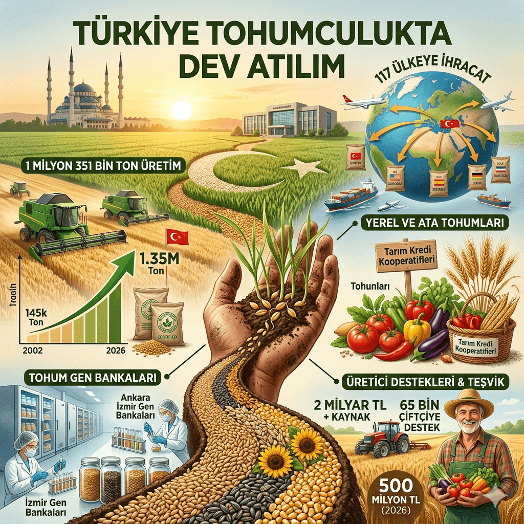 Türkiye Tohumculukta Tarihi Rekor Kırdı: 1,35 Milyon Ton Üretim ve 117 Ülkeye İhracat