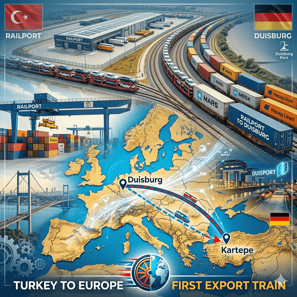 Türkiye’den Avrupa’ya Lojistik Atılım! Railport’tan Duisburg’a İlk İhracat Treni Yola Çıktı