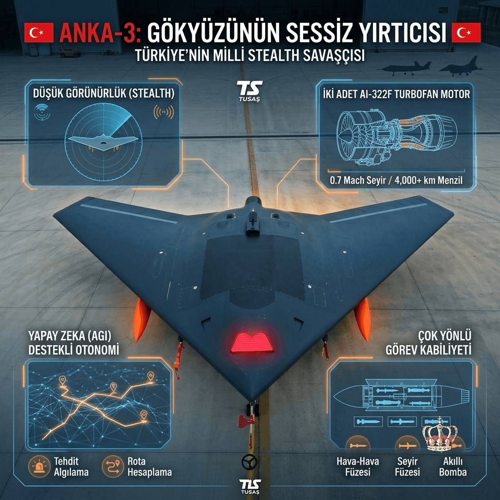 TUSAŞ’ın Gizli Gücü ANKA 3: Türkiye’nin Stealth İnsansız Savaş Uçağı Göreve Hazırlanıyor