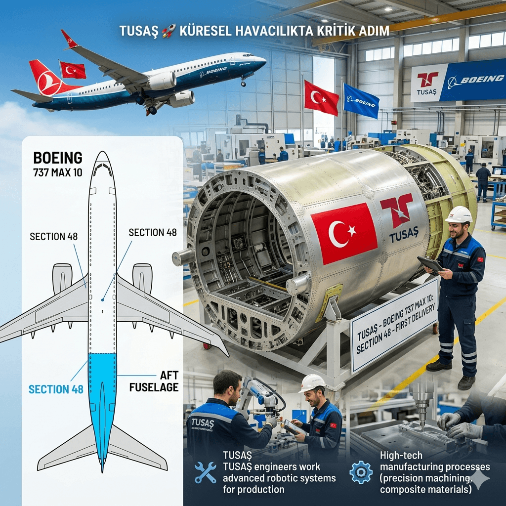 TUSAŞ’tan Küresel Havacılıkta Kritik Adım: Boeing 737 MAX 10 İçin İlk Teslimat Gerçekleşti!
